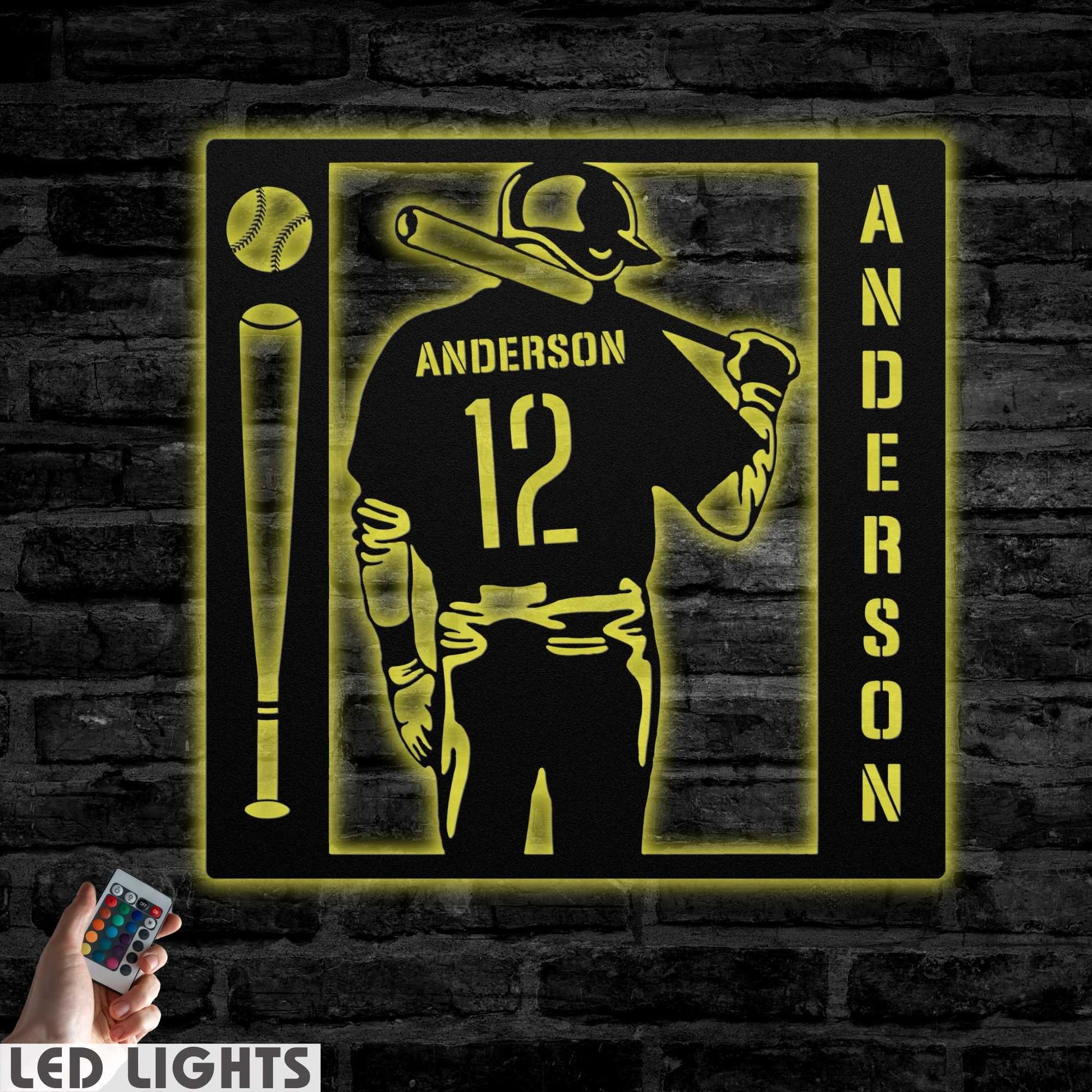 Personalized Baseball Player Name and Number Sign