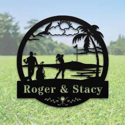 Golfing Couples Sign