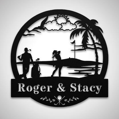 Golfing Couples Sign
