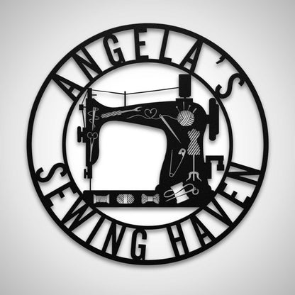 Custom Sewing Machine and Quilting Room Sewing Supplies Design Sign