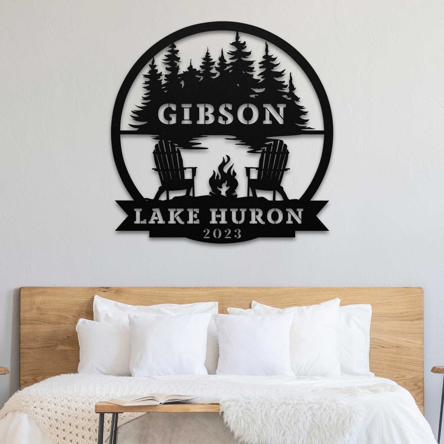 Campfire by the Lake Sign