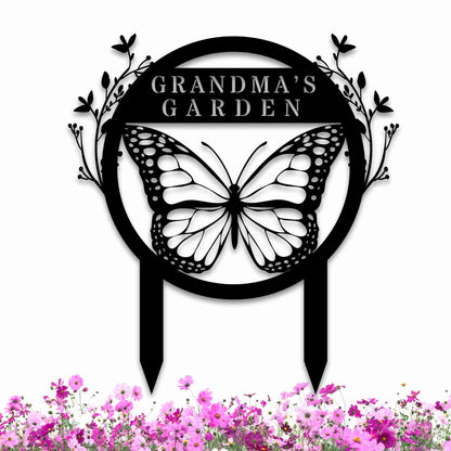 Butterfly Round Garden Custom Sign