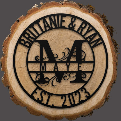 Couple Letter Name Sign