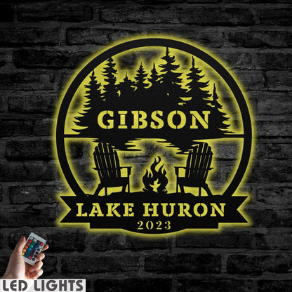 Campfire by the Lake Sign