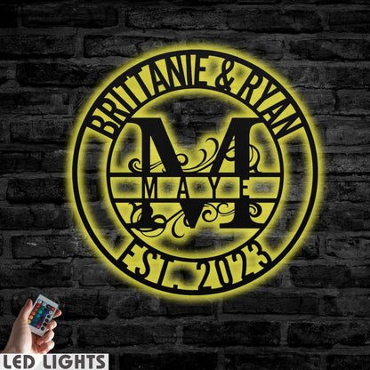 Couple Letter Name Sign