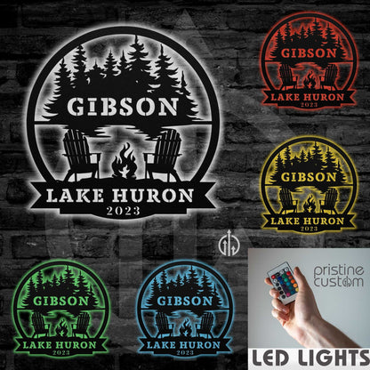 Campfire by the Lake Sign