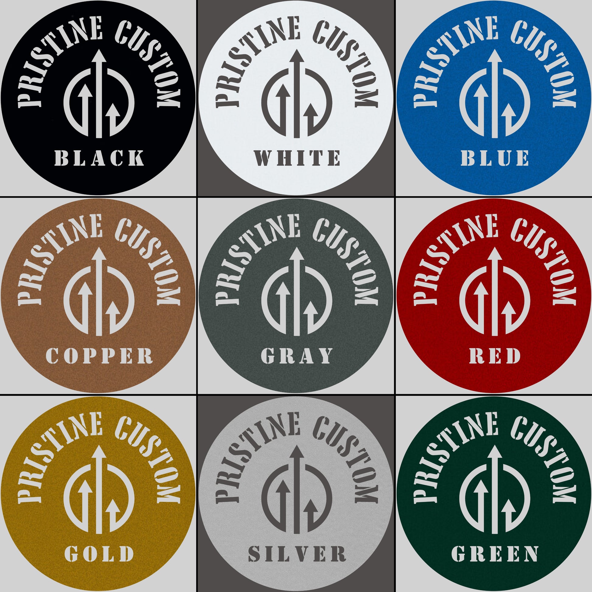 Pristine Custom nine (9) custom sign colors